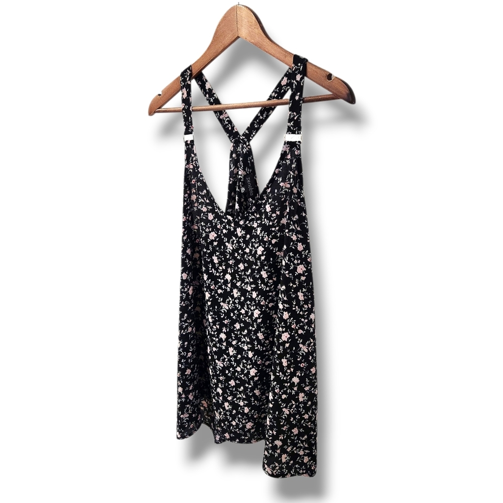 Zenobia Floral Print Razorback Swing Tank Top | 2X - Picture 7 of 7